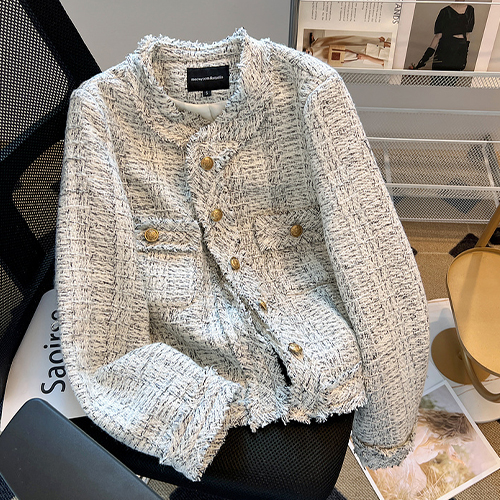 ◈[당일발송] 심플 골드버튼 트위드 자켓