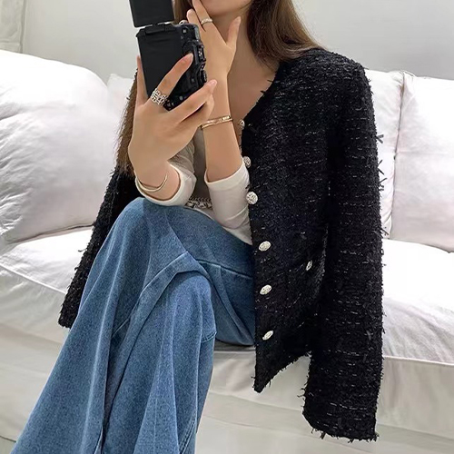 ◈[당일발송] 블랙 펄 트위드 자켓