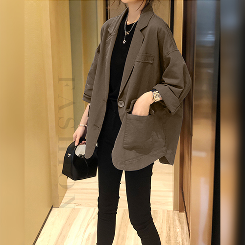 캐주얼 코튼 루즈핏 카라 자켓