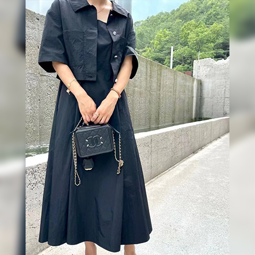 ★목요특가 자정마감 50%★루즈 심플 반팔 자켓&민소매 롱 원피스 2SET