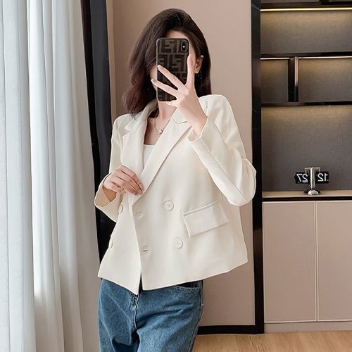 [당일발송]뒷트임 테일러드 더블 크롭 자켓