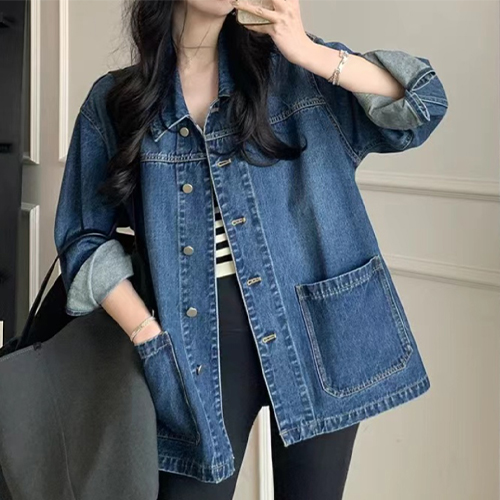 캐주얼 워싱 데님 카라 자켓