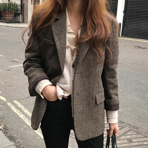 가을 감성 테일러드 울 자켓