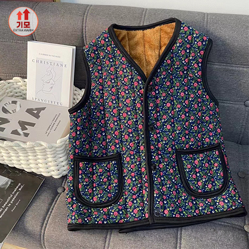 겨울 융기모 할머니 조끼