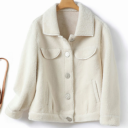 ◈[당일발송]양모 카라 숏 코트 자켓