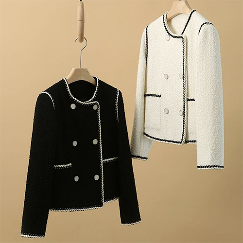 [당일발송] 고급진 격식룩 노카라 트위드 자켓