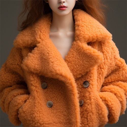 ◈[당일발송]오렌지 양털 카라 자켓
