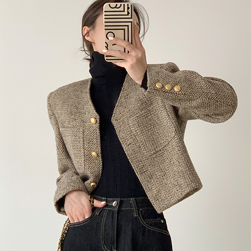 ◈[당일발송] 클래식 브이넥 트위드 자켓