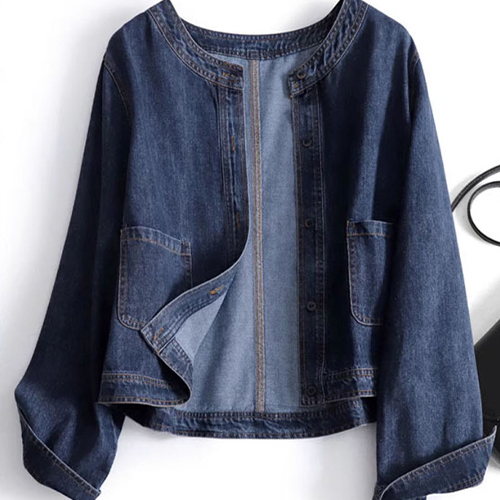 ◈[당일발송][하자상품 SALE] 노카라 스티치 데님 자켓