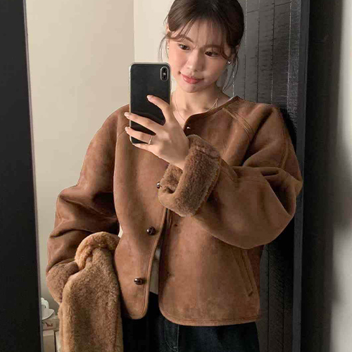 겨울 스웨이드 양털 자켓