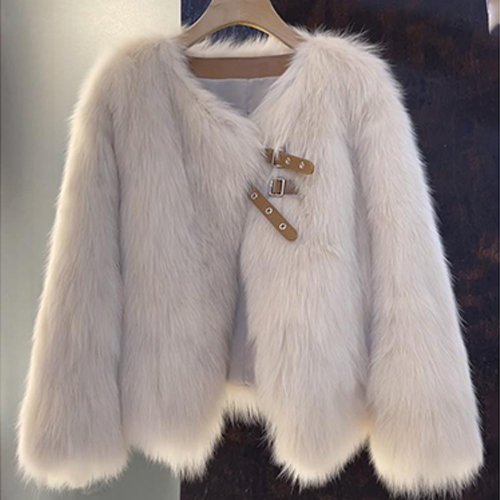 ★월요특가 자정마감 50%★레더 버클 볼륨 퍼 자켓