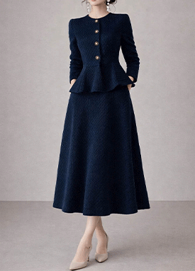 ★수요특가 자정마감 50%★포근한 페미닌 페플럼 자켓&스커트 SET