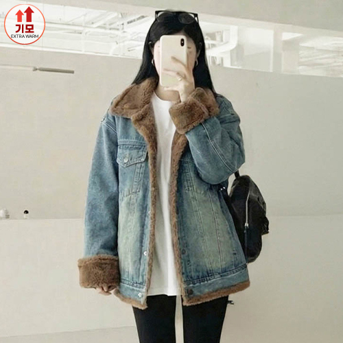 ★목요특가 자정마감 50%★빈티지 양털기모 데님 자켓