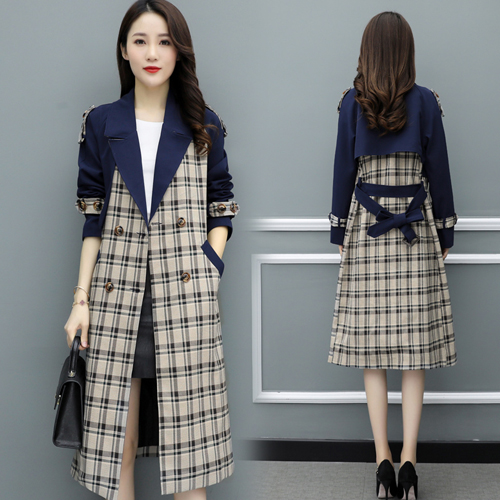 더블 체크 트렌치 코트 