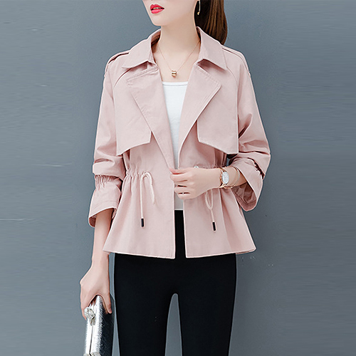 ◈[당일발송] [재입고] 쇼트 트렌치 트럼펫 소매 코트