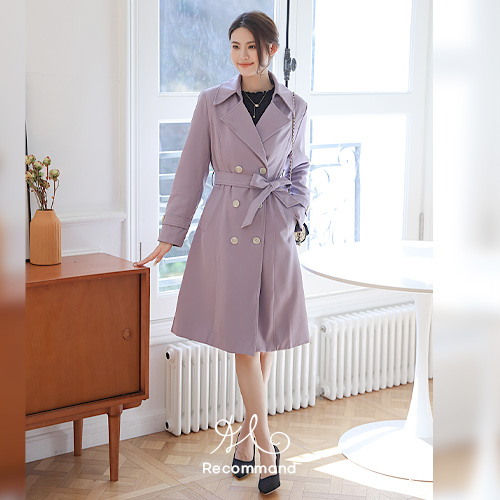 ◈[당일발송] 더블 버튼 페미닌 트렌치 코트