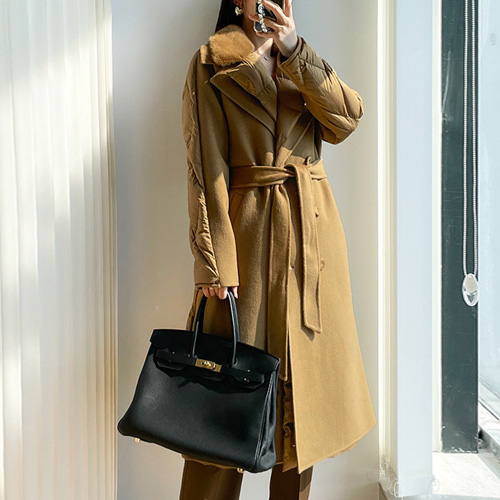 캐시미어 구스 다운 패딩 코트