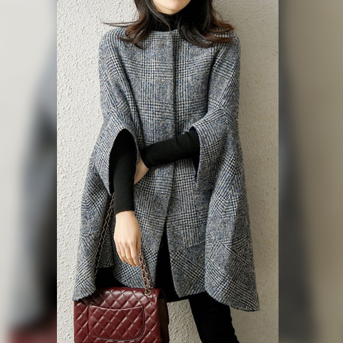 ★목요특가 자정마감 50%★포멀 체크 케이프 코트