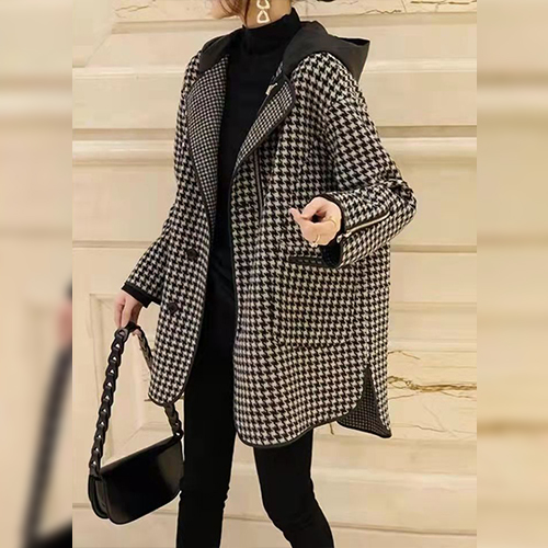 ◈[당일발송] ★목요특가★체크 루즈핏 후드 하프코트