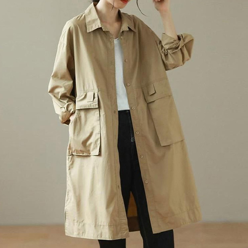 ◈[당일발송] 빅포켓 트렌치 카라 코트