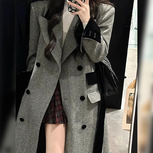  ★토요특가 자정마감 50%★벨로아 카라 헤링본 롱 코트