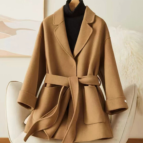 ◈[당일발송]]여성스러운 스트랩 누빔안감 하프 코트