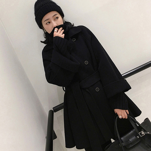 ◈[당일발송] 울혼방 벨티드 더블 하프 코트