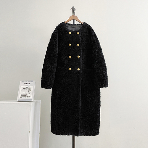 ◈[당일발송]세련된 금장 양모 코트