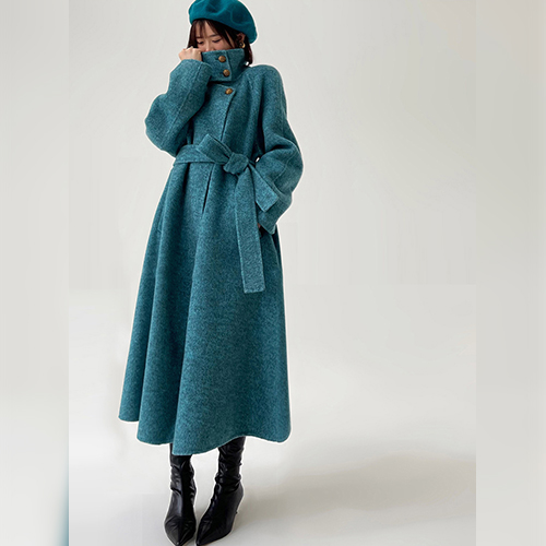 ★월요특가 58%★고급원단 하이넥 벨티드 롱 코트