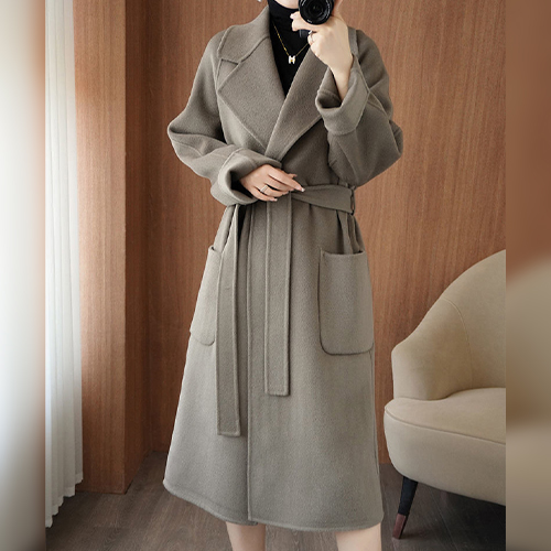 ◈[당일발송][울 95%]세련된 카라 벨트 울 코트