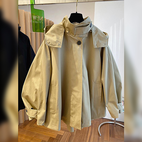 간절기 하프 트렌치 후드 코트