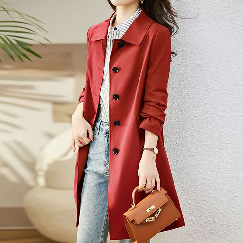 모던 카라 싱글 트렌치 코트