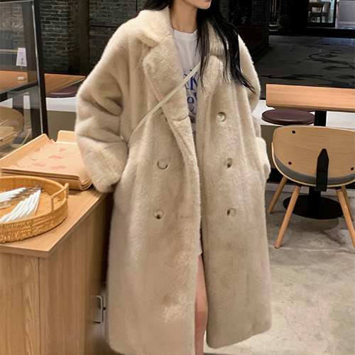 ◈[당일발송] 포근 더블버튼 윈터 퍼 코트