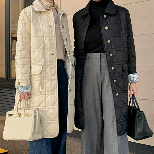 ◈[당일발송] 퀼팅 패턴 안감 코트