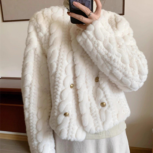 ★토요특가 자정마감 50%★클래식 골드버튼 꽈배기 퍼 코트