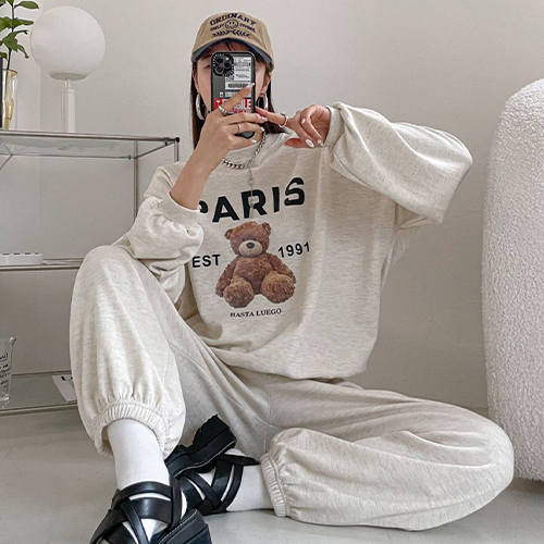 파리 베어 오버핏 트레이닝 세트