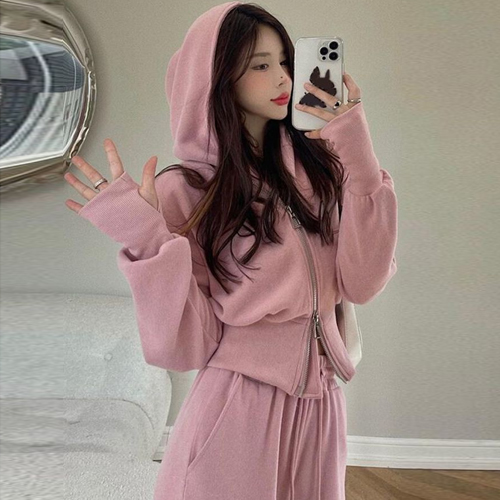 지퍼 후드 집업 & 와이드 팬츠 2SET