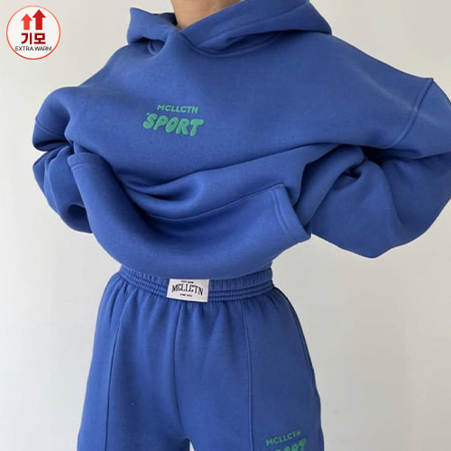 스포티 기모 후드 트레이닝 세트