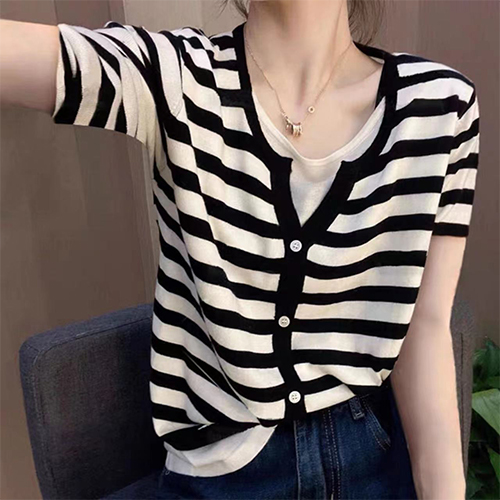 ◈[당일발송] 레이어드 캐주얼 반팔 니트