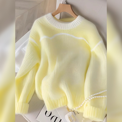 ◈[당일발송]버터 옐로우 긴팔 니트
