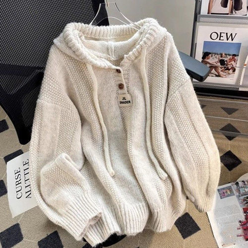 [당일발송] 데일리 헨리넥 후드 니트