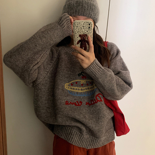 체리파이 라운드 니트