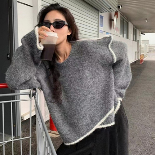 [당일발송] 루즈핏 아웃라인 니트 [쿠폰 적용 제외] 