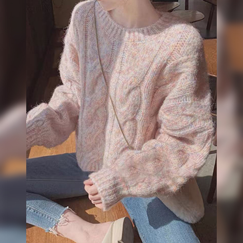 ◈[당일발송] 코튼 캔디 꽈배기 니트