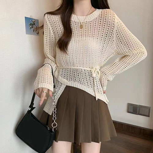 ◈[당일발송] 에스닉 펀칭 언발 커버업 니트