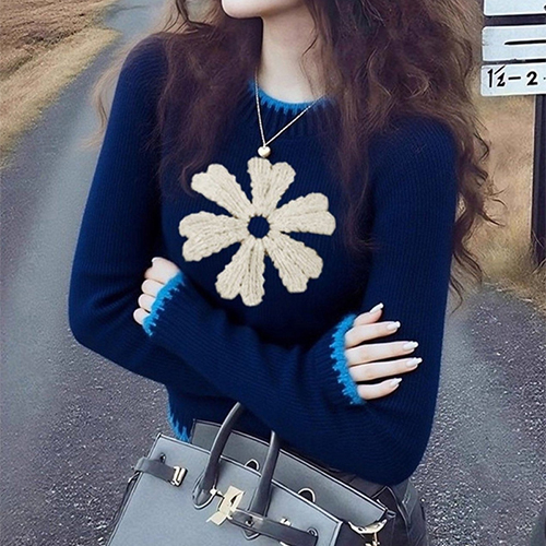 ◈[당일발송] 빅플라워 감성 데일리 니트