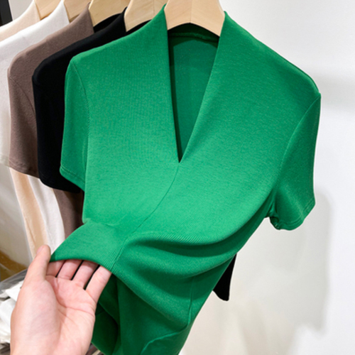 ◈[당일발송] ★화요특가 자정마감 9990원★딥 브이넥 스판 반팔 니트★니트가 아니라 티셔츠에 가까운 시원한 원단입니다~★