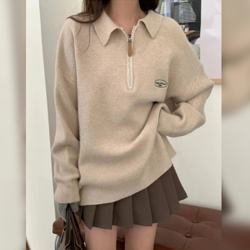 반집업 카라 니트#