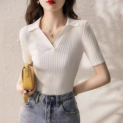 ◈[당일발송] 오픈카라 골지 니트탑