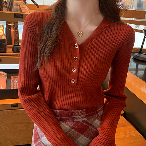 ★일요특가 자정마감 50%★슬림 브이넥 골지 니트